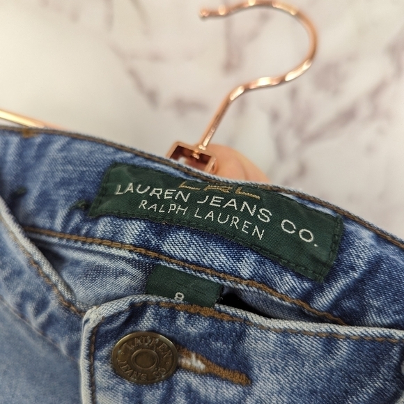 Lauren Ralph Lauren Shorts Women 8 Jean Denim High Rise Medium Wash Cut Off Mom - Picture 3 of 11